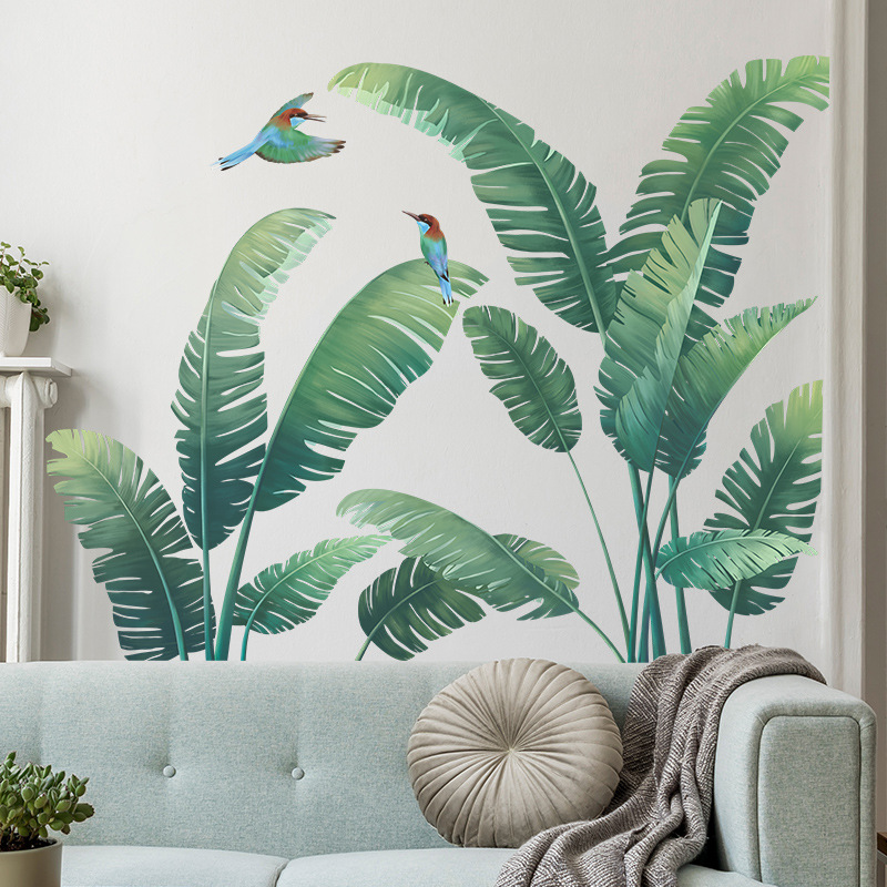 Monstera Thai Constellation - Tropikal Bitki Muz Yaprağı Vinil duvar