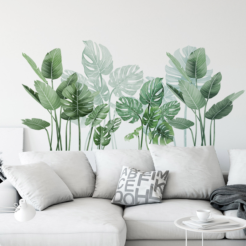 Monstera Thai Constellation - Yeşil Yapraklar Dekoratif Vinil duvar çıkartmaları