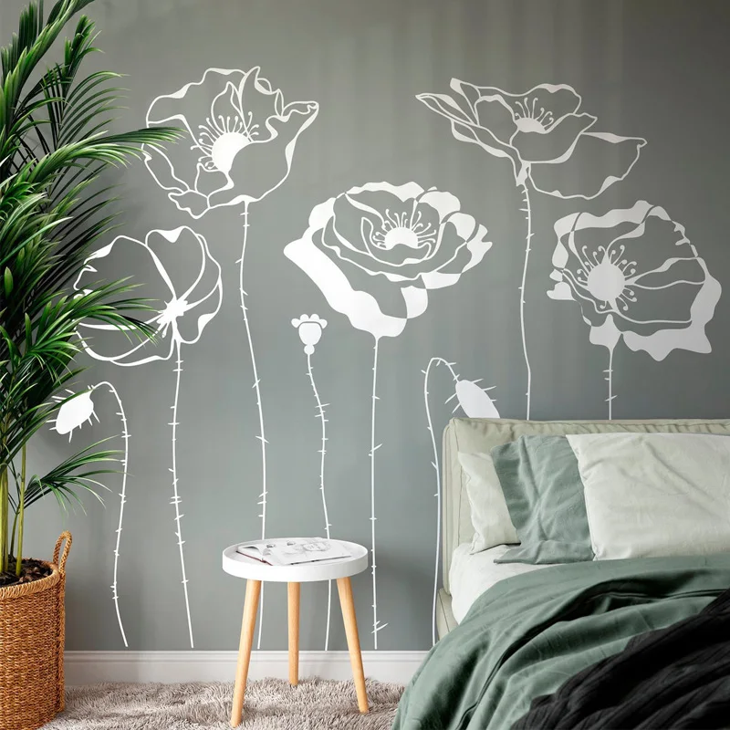 Monstera Thai Constellation - Poppys çiçek duvar çıkartmaları bitki vinil